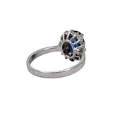 18KWG UNHEATED Blue Sapphire=Appx 2.10cts Diamond Ring w/Cert