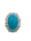 Natural Chrysocolla & Diamond Ring