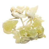 Crane With Fish Stone Ornament H23 x L28cm