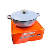Le Creuset Marmite Cast Iron Soup Pot Casserole with Lid, 22cm, Mineral Blue