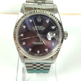 ROLEX 16234 men's watch Automatic Diamond Dial 36mm