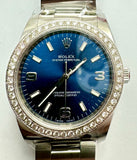 ROLEX 114200 men's watch Diamond Dial Automatic ss bracelet 34mm