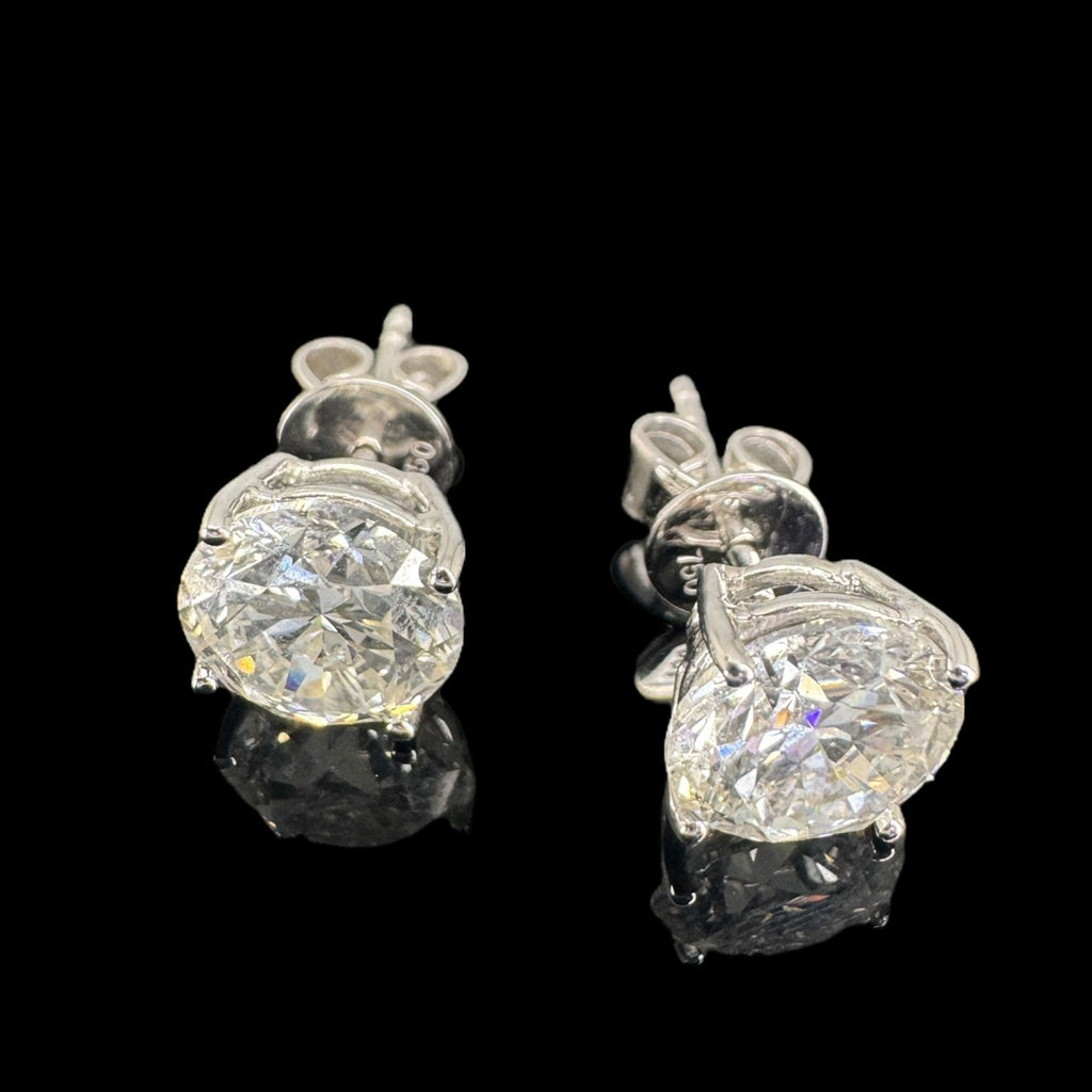 EARRINGS-18KWG/D2=3.13/H/VS1/2.35GM LAB GROWN NO CERT
