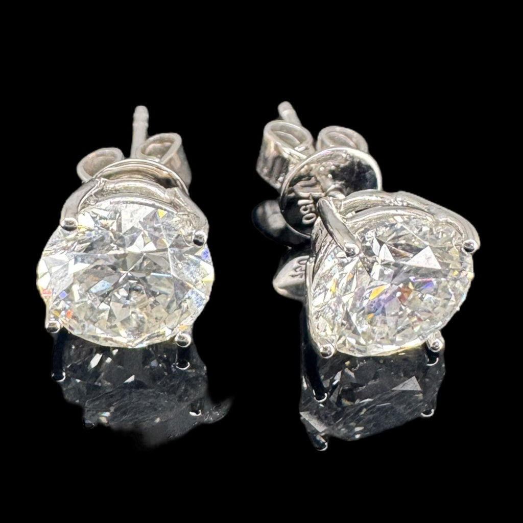 EARRINGS-18KWG/D2=3.13/H/VS1/2.35GM LAB GROWN NO CERT