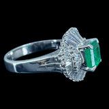 Emerald Diamond Pt900 Ring