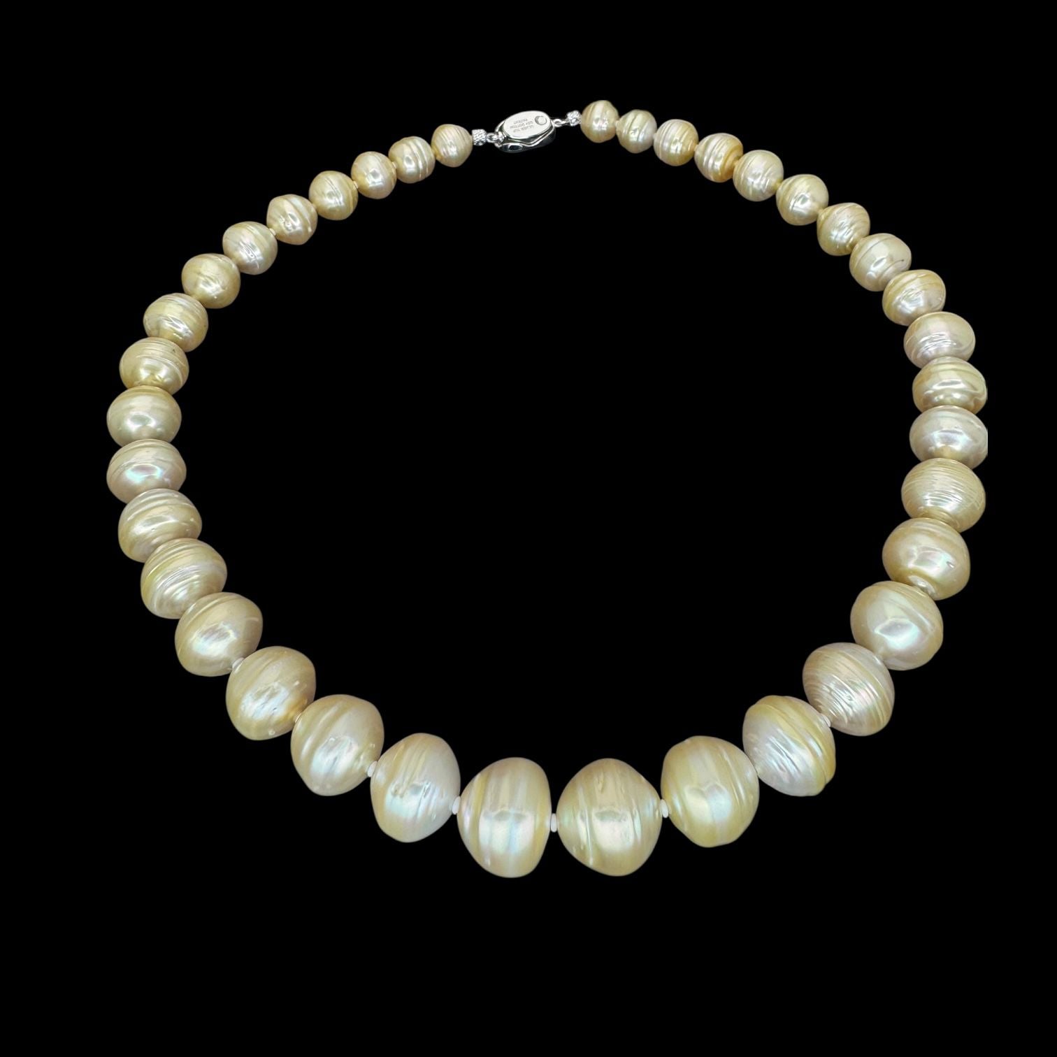 Golden Baroque Pearl 10-12.55mm Necklace