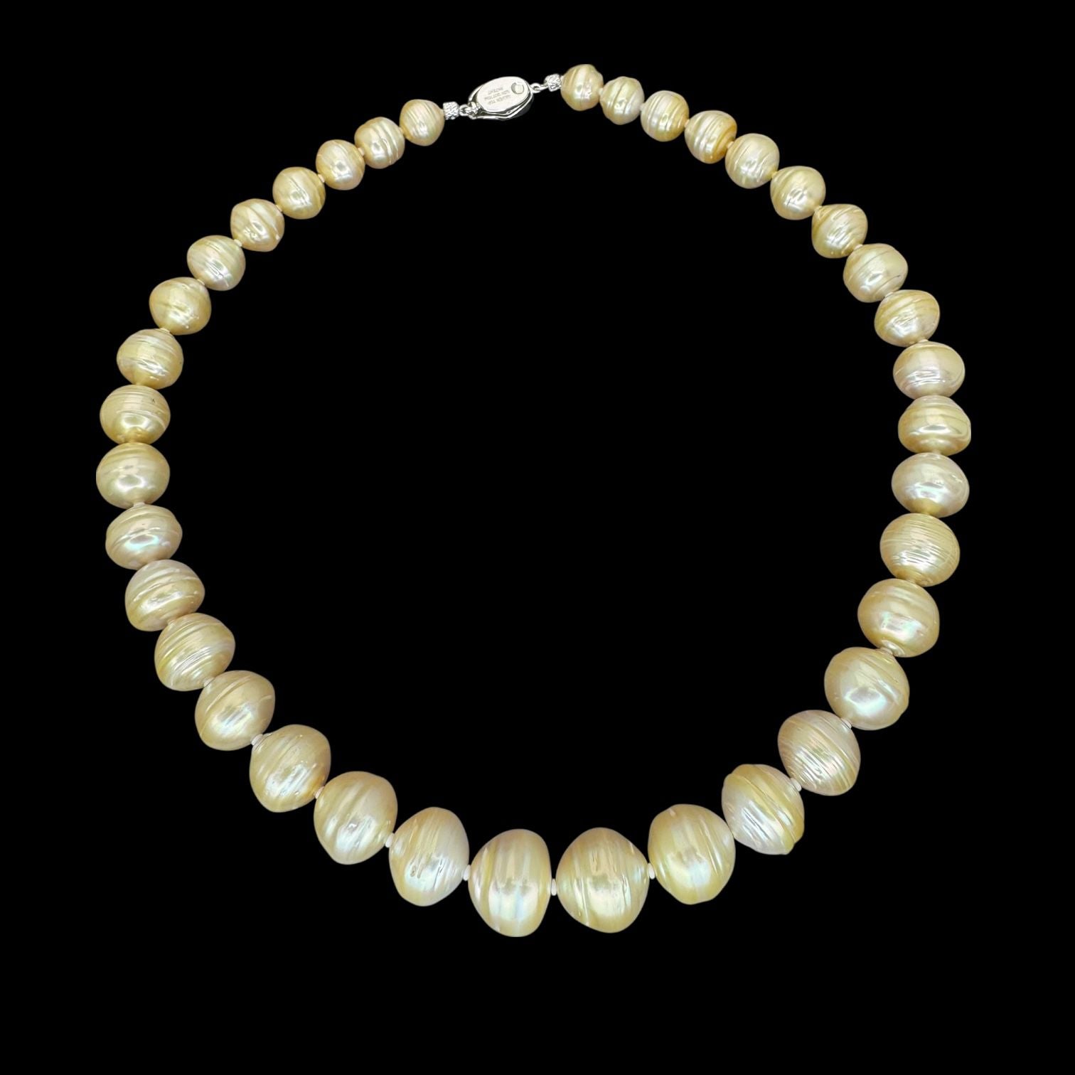 Golden Baroque Pearl 10-12.55mm Necklace Main image