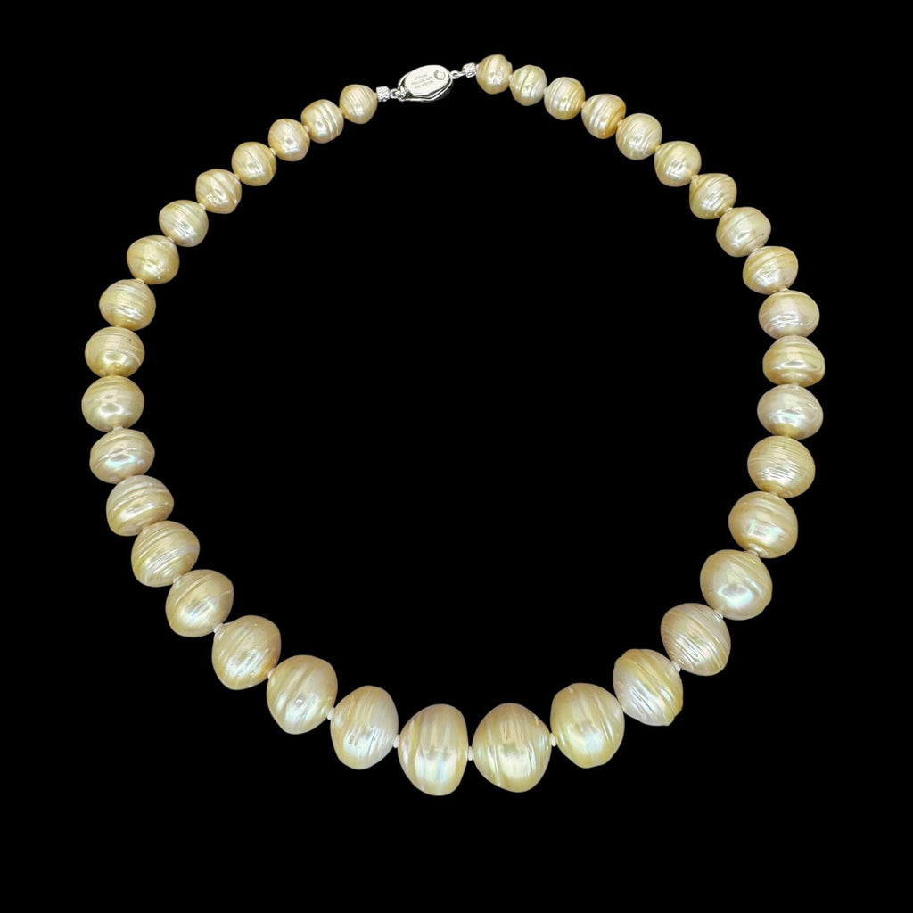 Golden Baroque Pearl 10-12.55mm Necklace