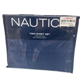 Nautica - Twin Sheets, Cotton Percale Bedding Set, Dorm Room Essentials (Captains Navy, Twin)