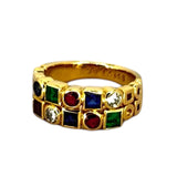 Lady's Ring 18K Yellow Gold Precious Stones