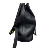 Coach Black Leather Shoulder Bucket Bag 605-4909