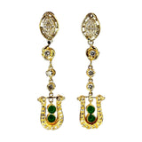 750YG Diamonds Jade Drop Earring