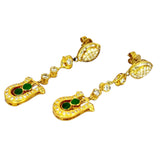 750YG Diamonds Jade Drop Earring
