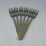 Dinner Fork 6PC Stone Effect 2Tone UK100