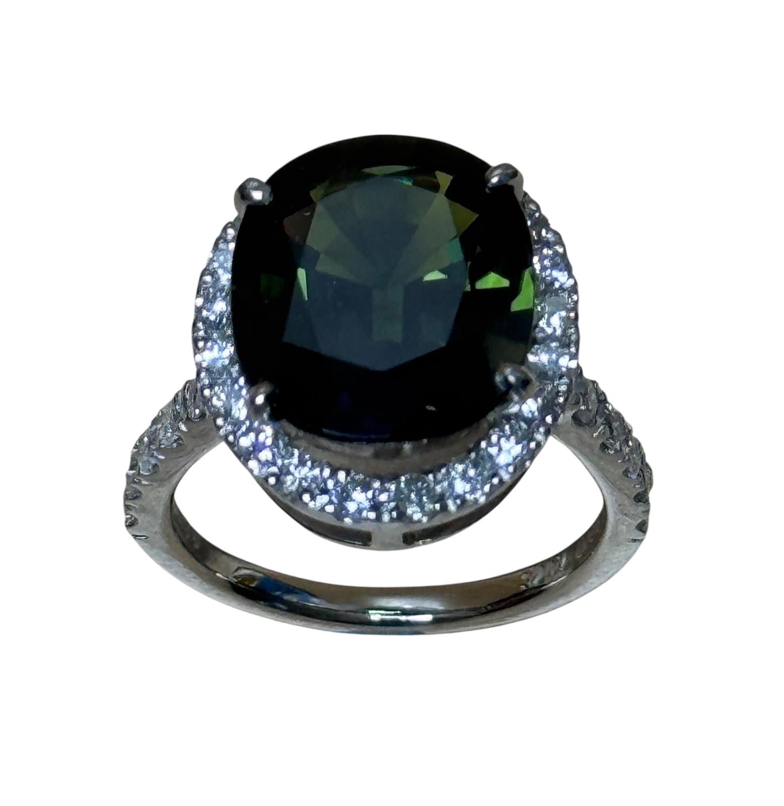GREEN TOURMALINE RING PT900