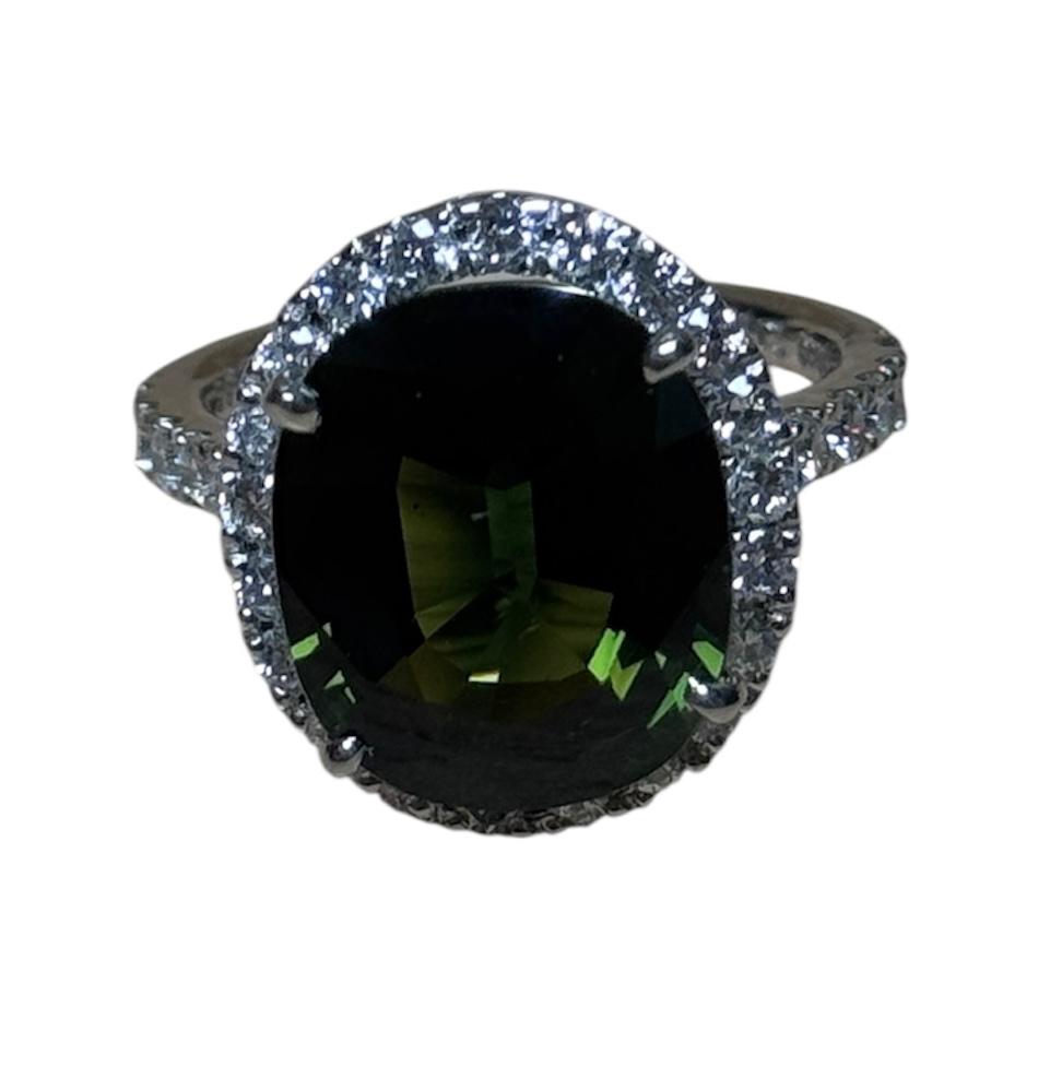 GREEN TOURMALINE RING PT900