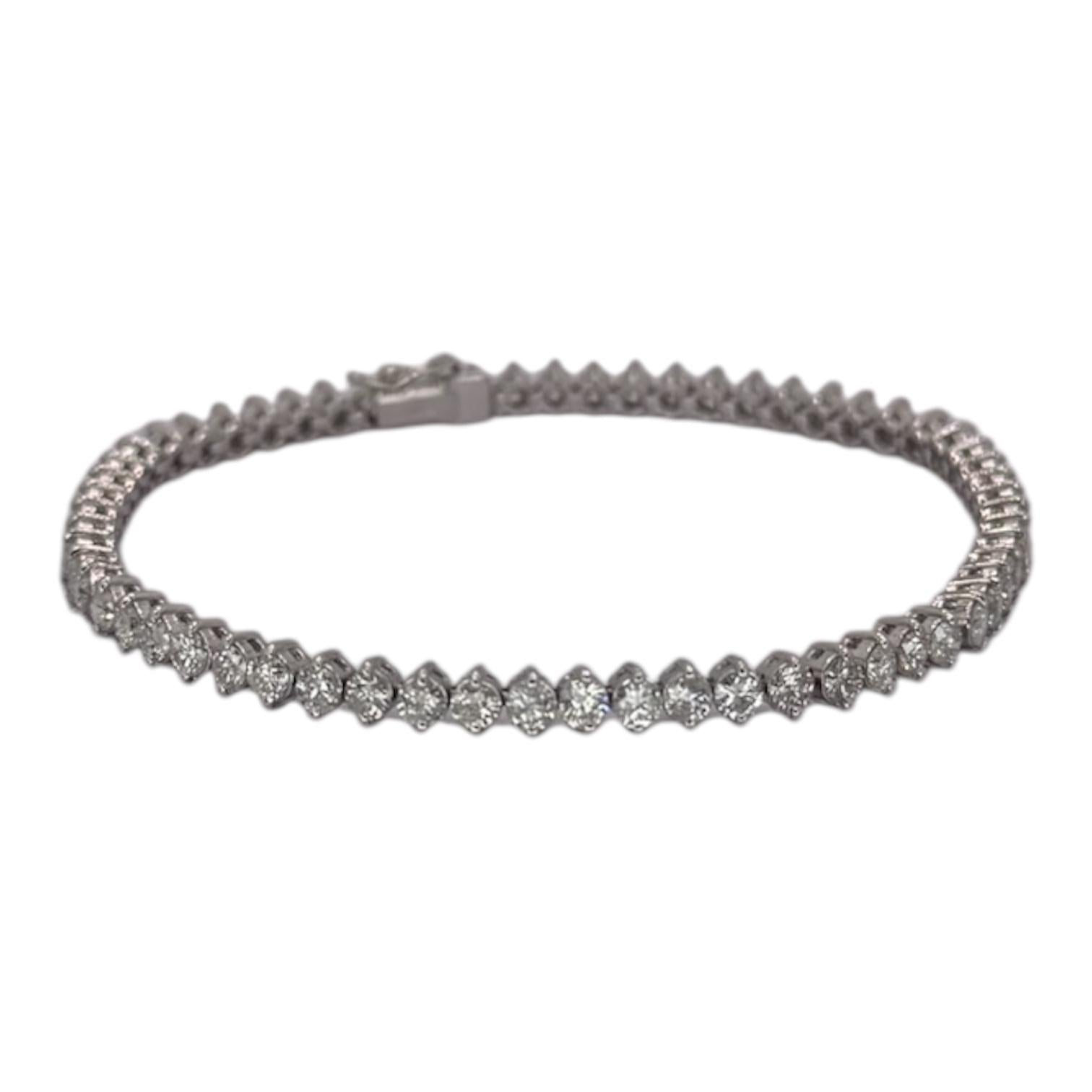 PT900 Tennis Diamond=5cts Bracelet w/Cert, Length 18cm Main image
