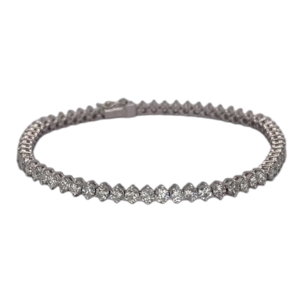 PT900 Tennis Diamond=5cts Bracelet w/Cert, Length 18cm