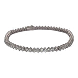 PT900 Tennis Diamond=5cts Bracelet w/Cert, Length 18cm