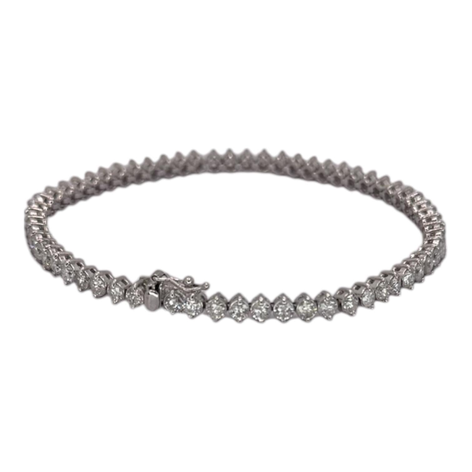 PT900 Tennis Diamond=5cts Bracelet w/Cert, Length 18cm Secondary image