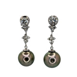 750WG South Sea Pearl Diamond D2=0.9cts, D12=0.55cts Earring