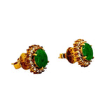 850YG Jade Diamond Earring