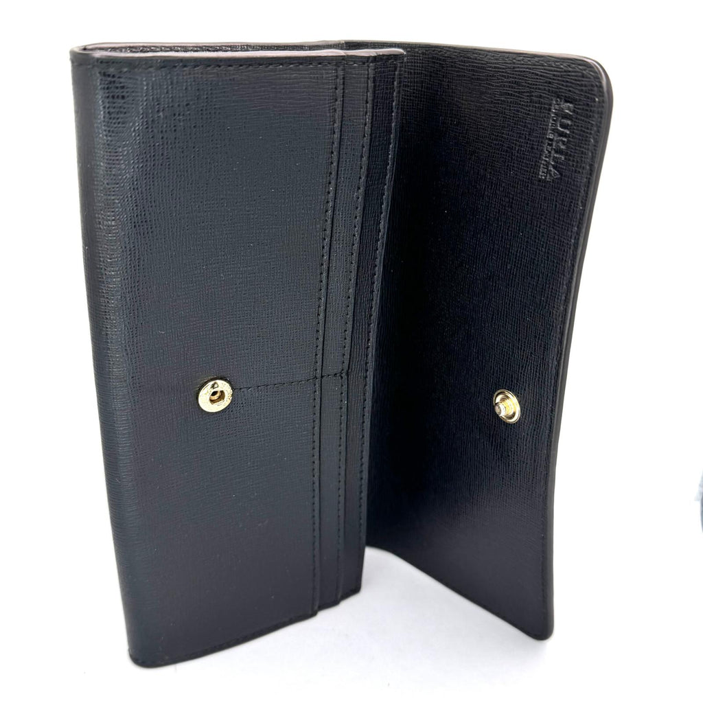 Furla Leather Long Wallet, Black