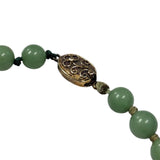 Jade Necklace ,Beads=9mm Necklace w/Silver Clasp, Length 60cm