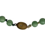 Jade Necklace ,Beads=9mm Necklace w/Silver Clasp, Length 60cm