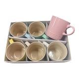 Le Creuset of America PG2018SRB-12MC Sorbet Collection Coffee Mugs (Set Of 6), 11.8", Multicolor