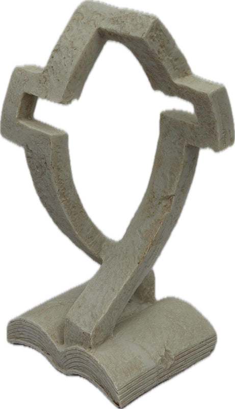 Decorative Cross Sculpture on Book Base Main image