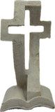 Decorative Cross Sculpture on Book Base