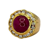 YG Ruby=9Cts, Diamond Men Ring w/Nan Yang Cert