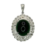18KWG Burma A Jade Diamond Pendant w/Cert