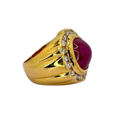 YG Ruby=9Cts, Diamond Men Ring w/Nan Yang Cert