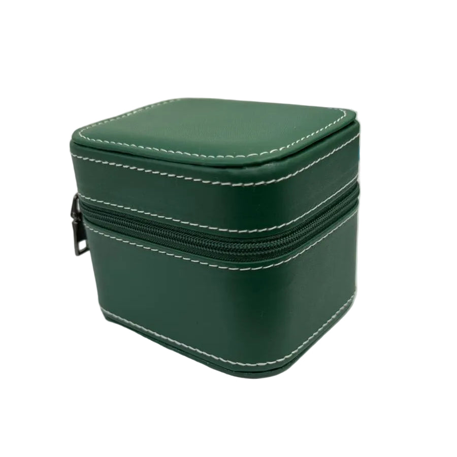 Green Watch Box with Zipper Closure Single