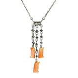 585WG Diamond Coral Penguin Necklace, Length 41cm