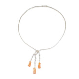585WG Diamond Coral Penguin Necklace, Length 41cm