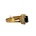 750YG Blue Sapphire Diamond Ring