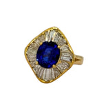 750YG Blue Stone Diamond Ring