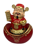 Resin Fortune God on Ingot Spinning Statue