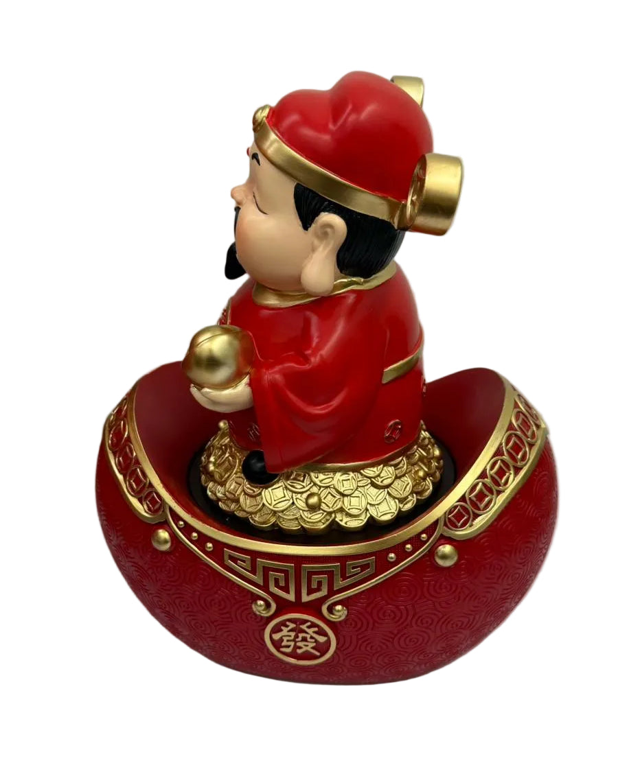 Resin Fortune God on Ingot Spinning Statue Secondary image