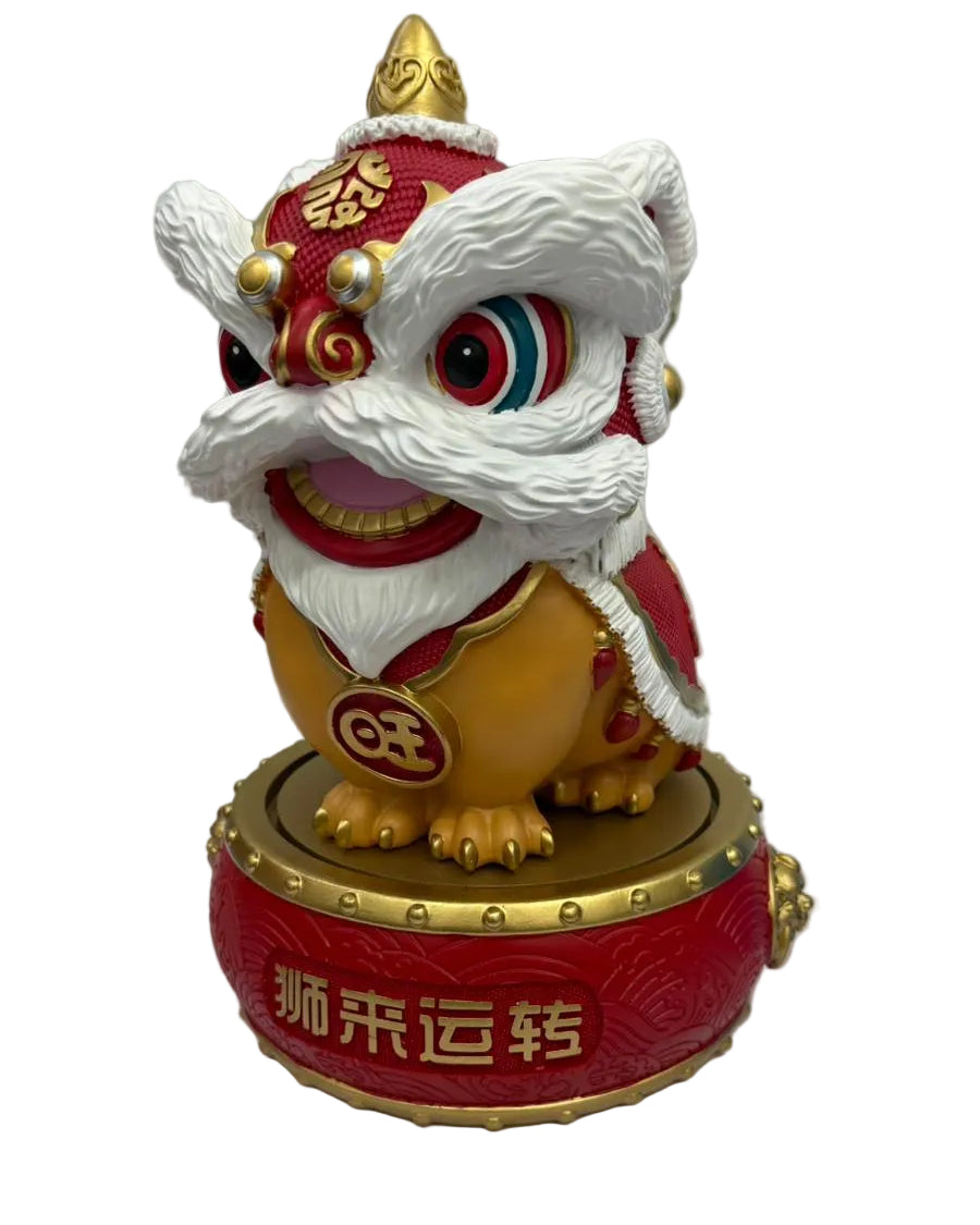 Resin Lion Dance on Spinning Top Statue Main image