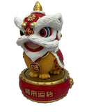 Resin Lion Dance on Spinning Top Statue