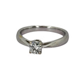 750WG Solitaire Diamond=0.29cts Ring w/Cert