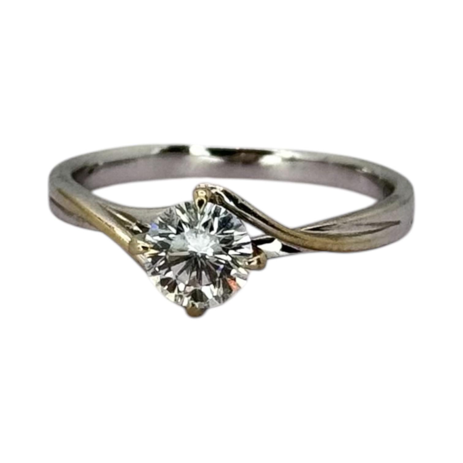 750WG Solitaire Natural Diamond1=0.51cts w/Cert Main image