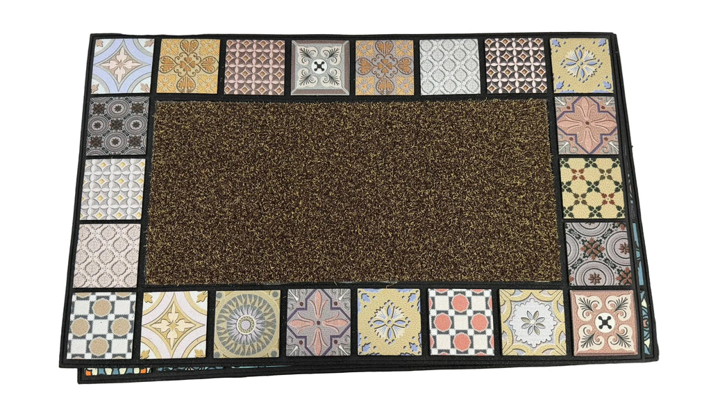 Floor Mat Flower Tiles 45 x 75cm