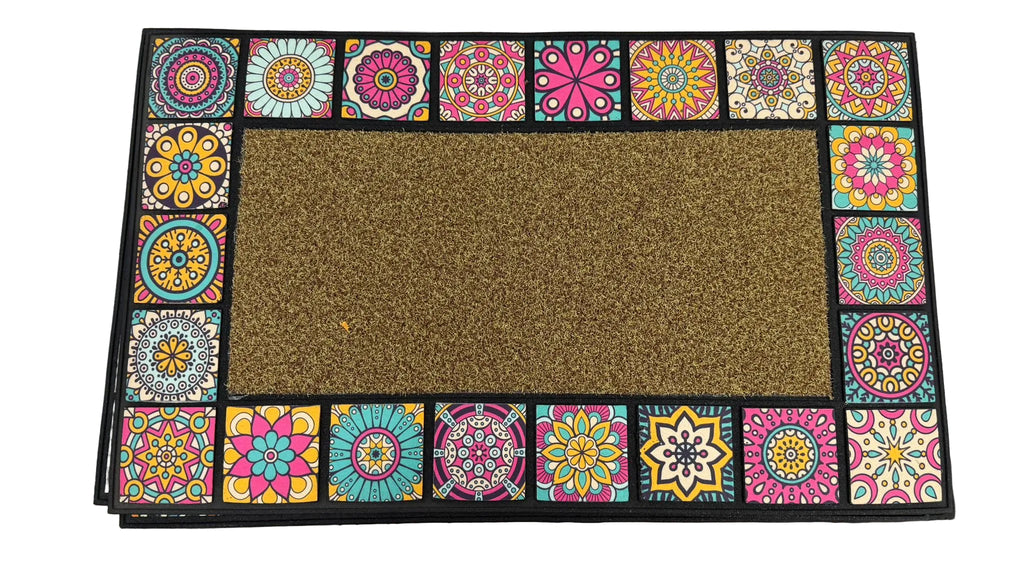 Floor Mat Flower Tiles 45 x 75cm