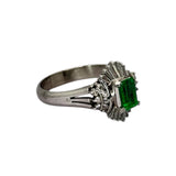PT900 Emerald=0.61cts, Diamond=0.48cts Ring w/Cert