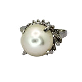 PM900 South Sea Cultured Pearl=13.7mm, Diamond=0.79cts Ring w/Cert